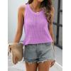 image:imageZeagoo Womens Summer Crochet Sleeveless Sweater Vest Round Neck Hollow Out Knit Tank Tops Casual Loose Cami TopsPurple