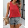 image:imageZeagoo Womens Summer Crochet Sleeveless Sweater Vest Round Neck Hollow Out Knit Tank Tops Casual Loose Cami TopsRed