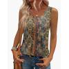 image:imageZeagoo Womens Summer Tank Tops 2026 Pleated Crew Neck Floral Solid Loose Fit Casual Sleeveless Flowy Boho Tunic Shirts