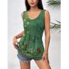 image:imageZeagoo Womens Summer Tank Tops 2026 Pleated Crew Neck Floral Solid Loose Fit Casual Sleeveless Flowy Boho Tunic ShirtsMz839