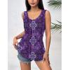 image:imageZeagoo Womens Summer Tank Tops 2026 Pleated Crew Neck Floral Solid Loose Fit Casual Sleeveless Flowy Boho Tunic ShirtsMz907