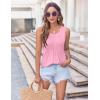 image:imageZeagoo Womens Summer Tank Tops 2026 Pleated Crew Neck Floral Solid Loose Fit Casual Sleeveless Flowy Boho Tunic ShirtsPink