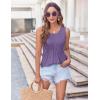 image:imageZeagoo Womens Summer Tank Tops 2026 Pleated Crew Neck Floral Solid Loose Fit Casual Sleeveless Flowy Boho Tunic ShirtsPurple