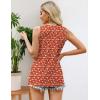 image:imageZeagoo Womens Summer Tank Tops 2026 Pleated Crew Neck Floral Solid Loose Fit Casual Sleeveless Flowy Boho Tunic ShirtsSf230