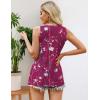 image:imageZeagoo Womens Summer Tank Tops 2026 Pleated Crew Neck Floral Solid Loose Fit Casual Sleeveless Flowy Boho Tunic ShirtsSf243