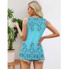 image:imageZeagoo Womens Summer Tank Tops 2026 Pleated Crew Neck Floral Solid Loose Fit Casual Sleeveless Flowy Boho Tunic ShirtsSf314