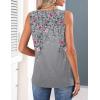 image:imageZeagoo Womens Tank Tops 2026 Summer Pleated Scoop Neck Sleeveless Lace Crochet Boho Tops Dressy Casual Loose Fit BlousesGrey Flower