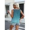 image:imageZeagoo Womens Tank Tops Loose Fit V Neck Ruched Sleeveless Tops Casual Basic Banded Shirts SXXLBlue Green Floral