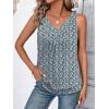 image:imageZeagoo Womens Tank Tops Loose Fit V Neck Ruched Sleeveless Tops Casual Basic Banded Shirts SXXLBlue Pink Green Black Flower