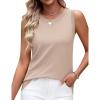 image:imageZeagoo Womens Sleeveless Tank Tops 2026 Summer Crew Neck Ribbed Knit Sweater Top Business Casual Work ShirtsBeige