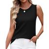 image:imageZeagoo Womens Sleeveless Tank Tops 2026 Summer Crew Neck Ribbed Knit Sweater Top Business Casual Work ShirtsBlack