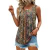 image:imageZeagoo Womens Summer Tank Tops 2026 Pleated Crew Neck Floral Solid Loose Fit Casual Sleeveless Flowy Boho Tunic Shirts
