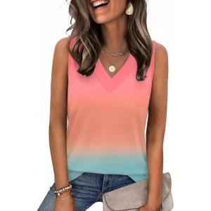 image:imageZeagoo Tank Top for Women V Neck Loose Fit Sleeveless Summer Tops Business Casual Outfits Dressy Blouses ShirtsPink Jb218