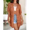 image:imageZeagoo Lightweight Summer Crochet Cardigan for Women Short Sleeve Kimono Boho Oversized Open Front Knitted CardiganCaramel