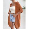image:imageZeagoo Lightweight Summer Crochet Cardigan for Women Short Sleeve Kimono Boho Oversized Open Front Knitted CardiganCaramel