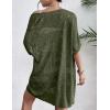 image:imageZeagoo Lightweight Summer Crochet Cardigan for Women Short Sleeve Kimono Boho Oversized Open Front Knitted CardiganDark Green