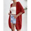 image:imageZeagoo Lightweight Summer Crochet Cardigan for Women Short Sleeve Kimono Boho Oversized Open Front Knitted CardiganRed