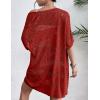 image:imageZeagoo Lightweight Summer Crochet Cardigan for Women Short Sleeve Kimono Boho Oversized Open Front Knitted CardiganRed