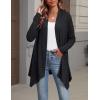 image:imageZeagoo Womens Cardigan Long Sleeve Lightweight Cardigan Draped Open Front Loose Casual 2026 Fashion ClothingBlack