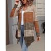 image:imageZeagoo Womens Cardigan Long Sleeve Lightweight Cardigan Draped Open Front Loose Casual 2026 Fashion ClothingColor Blockingjh398