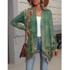 image:imageZeagoo Womens Cardigan Long Sleeve Lightweight Cardigan Draped Open Front Loose Casual 2026 Fashion ClothingFlower Greenmz839