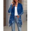 image:imageZeagoo Womens Cardigan Long Sleeve Lightweight Cardigan Draped Open Front Loose Casual 2026 Fashion ClothingFlower Navymz845
