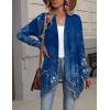image:imageZeagoo Womens Cardigan Long Sleeve Lightweight Cardigan Draped Open Front Loose Casual 2026 Fashion ClothingFlower Navymz845