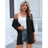 image:imageZeagoo Womens Casual Lightweight Cardigan 34 Sleeve Open Front Loose Thin Cardigans with PocketsAblack