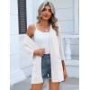image:imageZeagoo Womens Casual Lightweight Cardigan 34 Sleeve Open Front Loose Thin Cardigans with PocketsAwhite