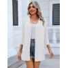 image:imageZeagoo Womens Casual Lightweight Cardigan 34 Sleeve Open Front Loose Thin Cardigans with PocketsAwhite
