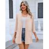 image:imageZeagoo Womens Casual Lightweight Cardigan 34 Sleeve Open Front Loose Thin Cardigans with PocketsChampagne