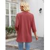 image:imageZeagoo Womens Casual Lightweight Cardigan 34 Sleeve Open Front Loose Thin Cardigans with PocketsDeep Red
