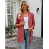 image:imageZeagoo Womens Casual Lightweight Cardigan 34 Sleeve Open Front Loose Thin Cardigans with PocketsDeep Red