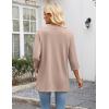 image:imageZeagoo Womens Casual Lightweight Cardigan 34 Sleeve Open Front Loose Thin Cardigans with PocketsKhaki