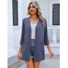 image:imageZeagoo Womens Casual Lightweight Cardigan 34 Sleeve Open Front Loose Thin Cardigans with PocketsNavy Blue