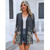 image:imageZeagoo Womens Casual Lightweight Cardigan 34 Sleeve Open Front Loose Thin Cardigans with PocketsWf71