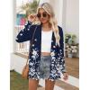 image:imageZeagoo Womens Lightweight Cardigan Open Front Long Sleeve Casual Loose Thin Cardigans with Pockets 2026Afloral Navy 103