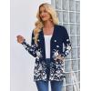 image:imageZeagoo Womens Lightweight Cardigan Open Front Long Sleeve Casual Loose Thin Cardigans with Pockets 2026Afloral Navy 103