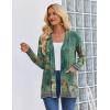 image:imageZeagoo Womens Lightweight Cardigan Open Front Long Sleeve Casual Loose Thin Cardigans with Pockets 2026Aflower Green