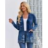 image:imageZeagoo Womens Lightweight Cardigan Open Front Long Sleeve Casual Loose Thin Cardigans with Pockets 2026Aflower Navy
