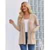 image:imageZeagoo Womens Lightweight Cardigan Open Front Long Sleeve Casual Loose Thin Cardigans with Pockets 2026Akhaki