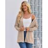image:imageZeagoo Womens Lightweight Cardigan Open Front Long Sleeve Casual Loose Thin Cardigans with Pockets 2026Akhaki