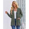 image:imageZeagoo Womens Lightweight Cardigan Open Front Long Sleeve Casual Loose Thin Cardigans with Pockets 2026Army Green