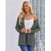 image:imageZeagoo Womens Lightweight Cardigan Open Front Long Sleeve Casual Loose Thin Cardigans with Pockets 2026Army Green