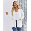 image:imageZeagoo Womens Lightweight Cardigan Open Front Long Sleeve Casual Loose Thin Cardigans with Pockets 2026Awhite