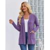 image:imageZeagoo Womens Lightweight Cardigan Open Front Long Sleeve Casual Loose Thin Cardigans with Pockets 2026Purple