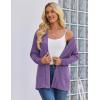 image:imageZeagoo Womens Lightweight Cardigan Open Front Long Sleeve Casual Loose Thin Cardigans with Pockets 2026Purple