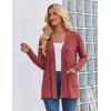image:imageZeagoo Womens Lightweight Cardigan Open Front Long Sleeve Casual Loose Thin Cardigans with Pockets 2026Red