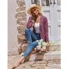 image:imageZeagoo Womens Lightweight Cardigan Open Front Long Sleeve Casual Loose Thin Cardigans with Pockets 2026Wine Red