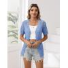image:imageZeagoo Womens Short Sleeve Summer Cardigan VNeck Button up Lightweight Hollow Out Sweater Cardigans ShrugBlue